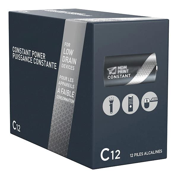 MDMprint Procell C Alkaline Battery, 12 PK, 1.5V DC