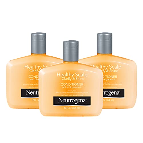 Neutrogena Exfoliating Healthy Scalp Clarify & Shine Conditioner for Oily Hair and Scalp Anti-Residue Conditioner with Pink Grapefruit Paraben & Phthalate-Free Color-Safe 12 Fl Oz (pack of 3)