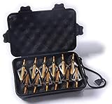 PG1ARCHERY 12 Pack 3 Fixed Blade Archery Hunting Broadheads 100 Grain with Case Arrow Head Screw-in