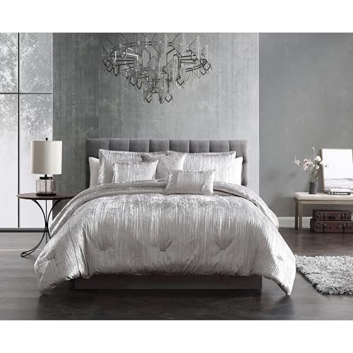 Riverbrook Home Turin Comforter Set, Queen, Silver, 7-Piece Set