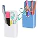 TOPTIME Magnetischer Marker-Halter, magnetischer Stifthalter für Whiteboard-Kühlschrank, magnetische Halter, Bleistiftbecher, Aufbewahrung für Zuhause, Büro, Schule, 2 Farben: Weiß und Blau, 2 Stück