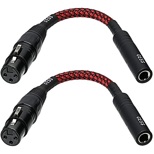Adaptateur audio XLR femelle vers TRS 6,35 mm câble tressé 3 broches