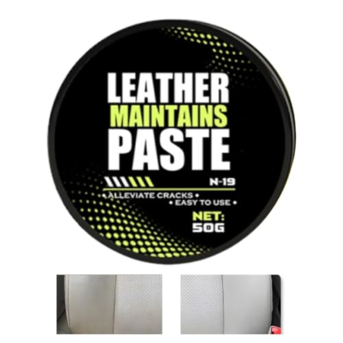 Crema De Restauración Para Cuero | Pasta De Reparación Para Cuero,Pasta De Abrillantador 50g Larga Duración Con Esponja Para Asientos De Coche Muebles De Interior Sofá Y Silla De Montar