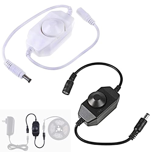 Youmile 2 pcs LED Strip Lights Dimmer Switch DC12V-24V PWM Rotary Dimmer Controller for LED Strip Lights LED Rope Light 3528 5050 5630