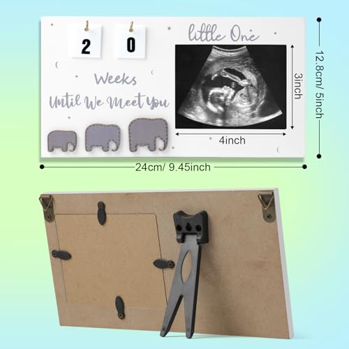 Aosemili Sonogram Picture Frame with Countdown Weeks Ultrasound Photo Frame Display, Pregnancy Announcement Gift First Time Mom to Be Gifts by Aosemili - Used condition - Image 3