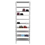 Allright 10 Ebenen Shoe Rack 155X55X27cm Schuhregal Schmal Schuhaufbewahrung Platzsparend Schuhregal Metall HöHenverstellbar für 32 Bis zu 40 Paar Schuhe