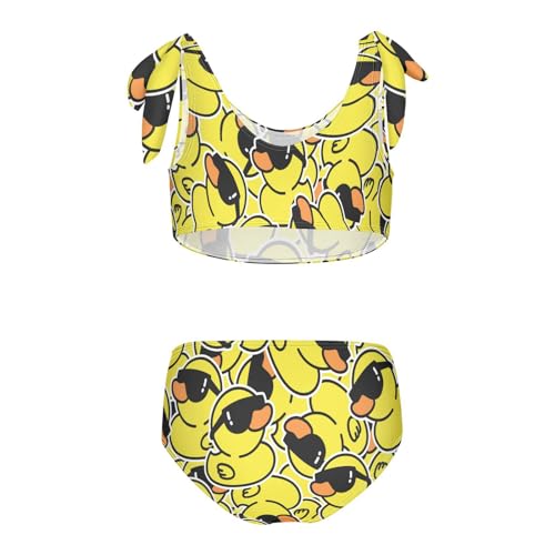 Wusikd Yellow Duck Girls Swimsuits Two Piece Funny Swimwear Bikini Set for for Girls Size 7-8T2