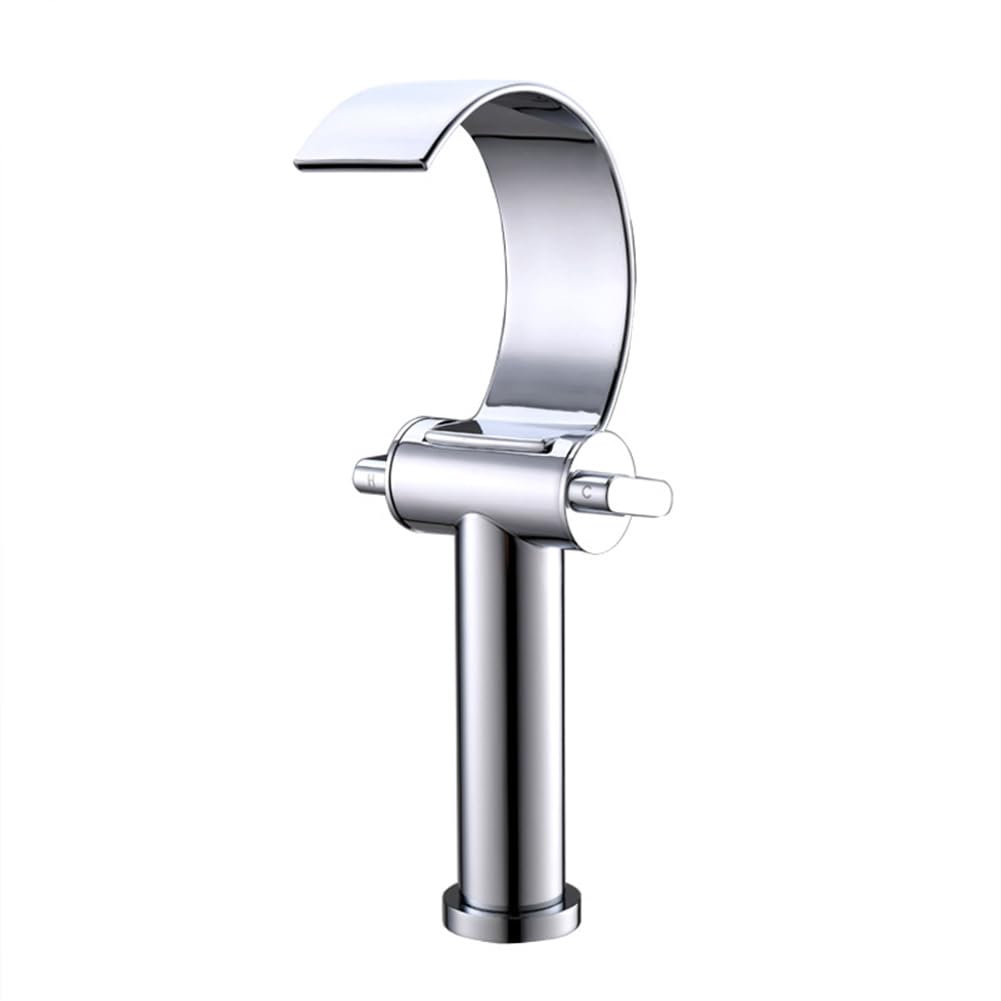 Mitigeur de lavabo double levier en laiton chromé eau chaude et froide pour salle de bain