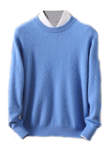 Men's Round Neck Cashmere Sweater Solid Color Pullover Warm Sweater Classic Soft Knitted Tops2