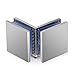 Ranbo Square Frameless Glass Clamp Connector/Shower Door Fixed Panel/Glass-to-Glass Corner Clamp,304 Stainless Steel,for 5/16
