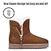 FW FRAN WILLOR Winter Boots for Women Warm Ankle Boots Suede Faux Fur Lining Classic Zipper Anti-Slip Snow Booties Slippers Fashion Slip On Memory Foam Comfort Indoor & Outdoor Shoes Brown Size 6.5