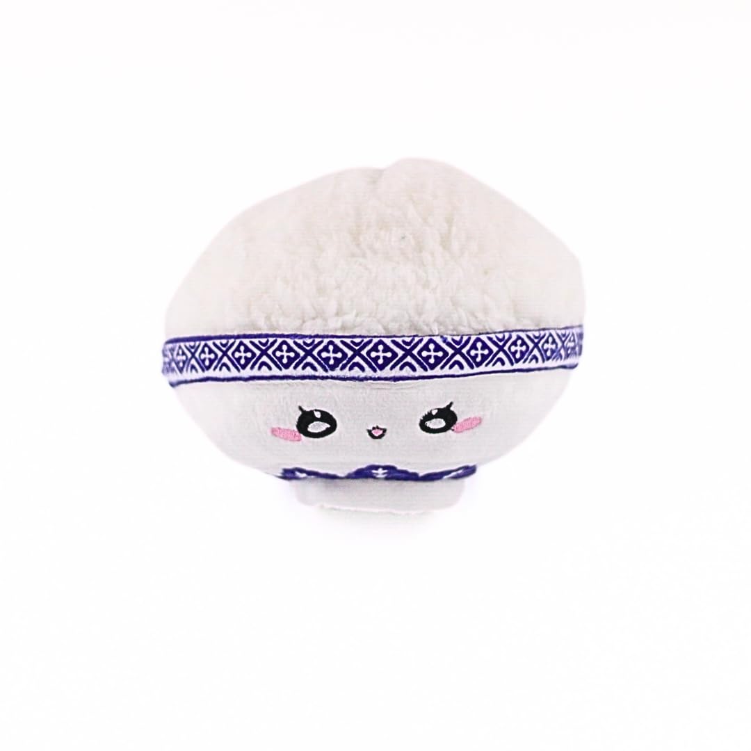 Fluffy, Squeaking Rice Bowl Chew Toy Plush for Dogs