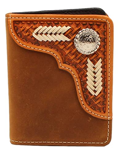 Nocona Basketweave Rawhide Lace Bi-Fold Flip Wallet