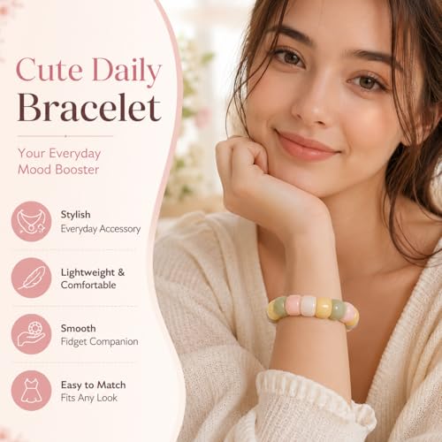 Image of Fidget Bracelet Bodhi Seed Bracelets Anxiety Fidget Bracelets Protection Healing Stretch Alleviate Anxiety Stress Protection Healing Bodhi Jewelry Gifts for Women Men