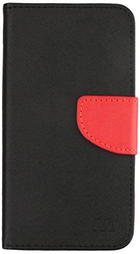 MyBat HTC 510 (Desire 510) MyJacket Wallet with Card Slot - Retail Packaging - Black/Red