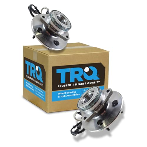 Image of TRQ Front Left and Right Wheel Bearing and Hub Assembly Set 2 Piece Compatible with 1997-99 Ford Expedition 2000 1998-99 Lincoln Navigator 4WD Models