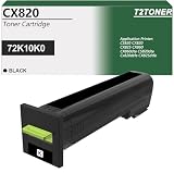 T2TONER CX820 CX825 Toner Cartridge Remanufactured 72K10K0 Replacement for CS820 CX820 CX825 CX860 CX820dtfe CX825dtfe CX860dte CS820dte Printer (Black)