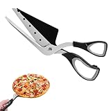Vicloon Pizzaschere, Pizzaschneider mit Scharfer Klingen, Pizza Schere Abnehmbarem, Mehrzweck-Küchenschere aus lebensmittelechtem Edelstahl mit Weichem Griff, 27 CM, Schwarz