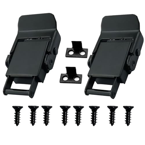 Stainless Steel Spring Loaded Black Draw Latches & Tension Latches Toggle Hasp Clamp Toggle Latch Clamp Mini Latch for LED Display Box Wooden Case Toolboxes Latch Lock with Screws 2 PCS
