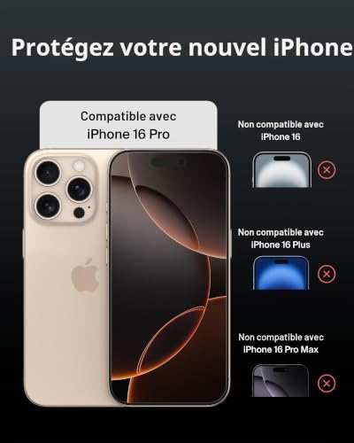 Belkin InvisGlass iPhone 16 Pro eviter rayures bris ecran - 2