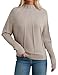 GRACE KARIN Damen Pullover Hochkragen Blazer Strickware Raglanärmel Gerippte Jumper Beige L