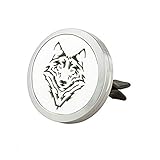 JAOYU Car Air Freshener Essential Oil Diffuser Vent Clip Car Aromatherapy Diffuser Stainless Steel Locket Wolf Animal Jewelry for Men Women