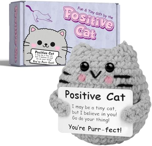 Unique Cat Lovers Gifts for Women - Funny Positive Crochet Cat Ho...