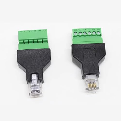 ATMLCOER 10PCS RJ12 Male Plug to 6 Pin Screw Terminal Connector,Ethernet RJ12 6P6C Audio Adapter Connector Home Audio Accessories by ATMLCOER - Used condition - Image 7