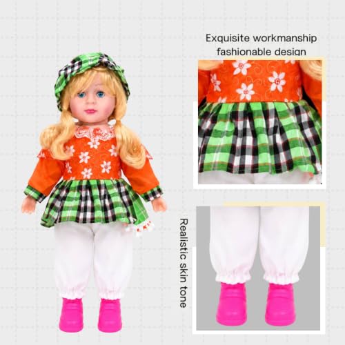 Image of SHAKTISM Poem Doll Small Singing Songs Doll - 50 cm Big Size Musical Plush Soft Doll with Sound, Cute Clothing Doll Toy for Kids & Toddlers, Gift for Girls Age 1-6 Years (Orange)