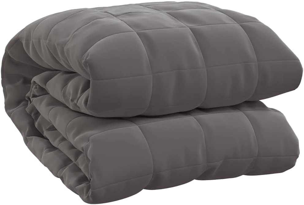 vidaXL Weighted Blanket - Comfortable Brushed Polyester Microfiber, Internal Loops, Odorless Glass Beads and Polyester Fibers Filling, 11 kg, 260 x 260 cm, Grey