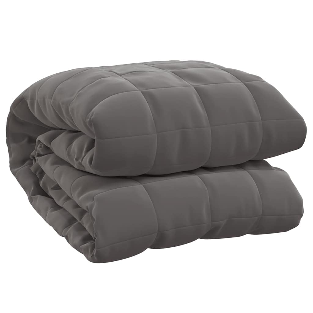 Vidaxl Grey Weighted Blanket- Breathable Brushed Polyester Microfibre, Filling, Even Weight Distribution, For Bedroom