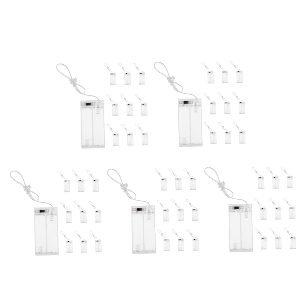 Toddmomy 5 Set Portabatterie Trasparente Per Stringa Confezione Da Design Resistente E Custodia Per Batterie Aa Con Interruttore Per Decorazioni 10 Pezzi*5