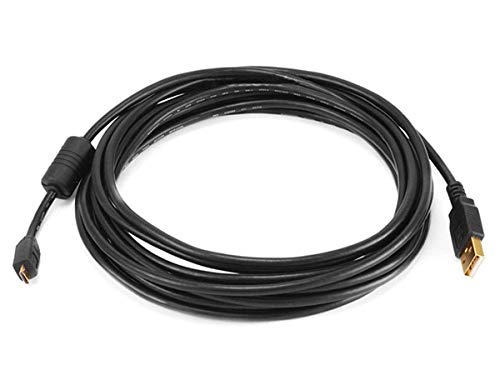 Monoprice USB 2.0 Type-A to Micro-B 5-Pin Cable - Male to Male, Compatible with Samsung Galaxy , Note , Android, LG , HTC One,Nexus, Tablets and More, 28/28AWG, 15 Feet, Black- Pack of 1