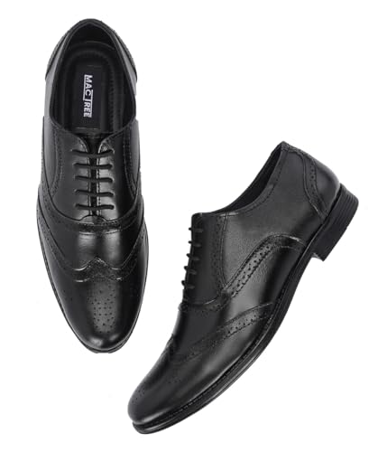 Image of MACTREE Men's Genuine Leather Brogue Lace Up Formal Shoes