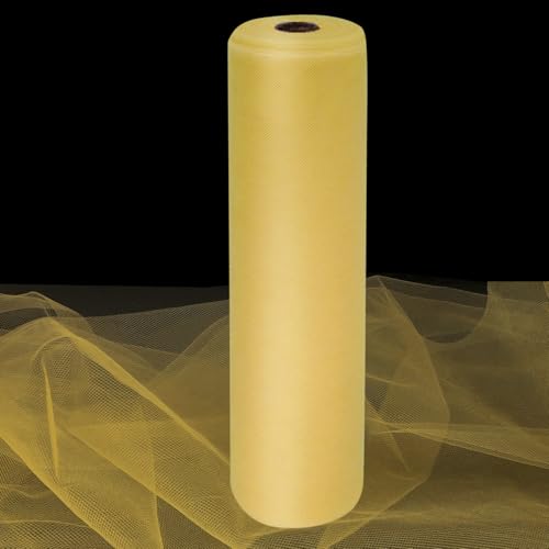 Image of Antique Gold Tulle Fabric Rolls 54 Inch by 10 Yards Fabric Tulle Bolt for Wedding Christmas Decorations Gift Wrapping DIY Tutu Baby Shower Table Skirt Birthday Party Craft Supplies