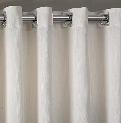 Cortina Tecido Linho Rústico Palha 3,00M x 2,40M Com Ilhós Cromado Para Varão Simples