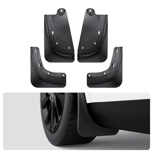BASENOR 2026 2025 Tesla Model Y Juniper Mud Flaps Splash Guards [No Drilling No Tape] All-Weather Mud Guard, Tire Protector Mudflaps for Model Y Juniper 2025 2026 Exterior Accessories (Set of 4)