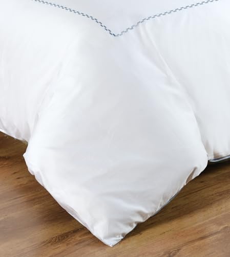 Majestic Giftware Madison Linen 8 Pcs Twin Size Bedding Set (BL52-T) | Normandy - Blue 400 TC Cotton Sateen Durable & Eashable | 2 Fitted Sheets, 2 Duvets, 4 Pillowcases - Noble Collection