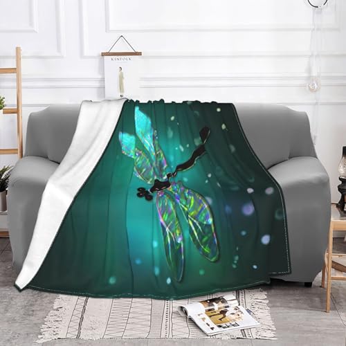 Couverture en micro-polaire libellule pliable pour lit et canapé - 3