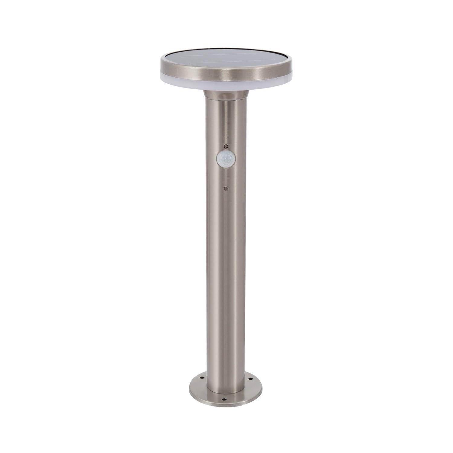 LEDKIA LIGHTING Balise LED Solaire Extérieure Helios Inox 6W en Saillie sur Pied 45cm avec Détecteur de Mouvement Helios Inox 4000K Blanc neutre