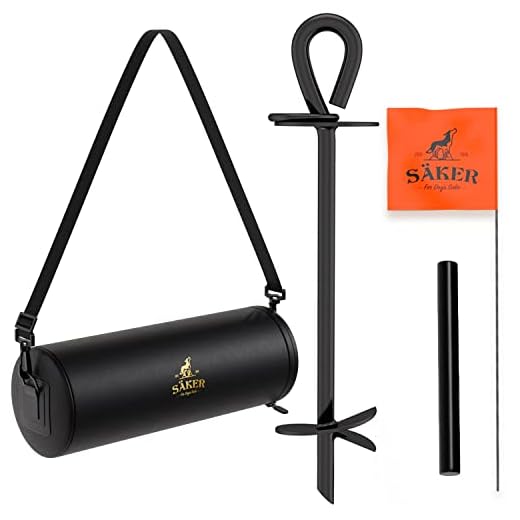 SÄKER Heavy Duty Tie Out Stake - Strongest Dog Anchor Holds 2 Large Dogs Over 180lbs | Premium Dog Stake for Peace of Mind in The Yard, Camping or at The Beach. Use Any Dog Tie Out or Dog Lead