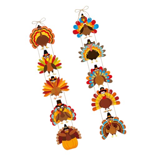 Décorations d'automne en dinde pour porte et fête de Thanksgiving - 2
