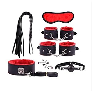 7PCS verstelbare lederen pluche armband yoga riem kit voor slaapkamer