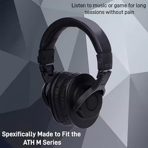 Repuestos de almohadillas para Audio Technica ATH M50X, cojines para auriculares compatibles con ATH-M50X M50 M40 M30 M20 MSR7, cuero sintético más suave, espuma de alta densidad – Negro miniatura 6