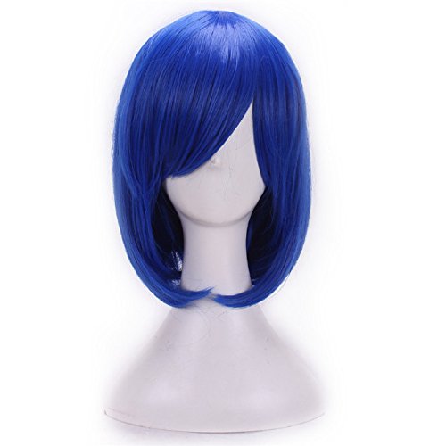 32 cm Art capelli corti capelli corti parrucca Bob parrucca cosplay costume diritto per Party blu