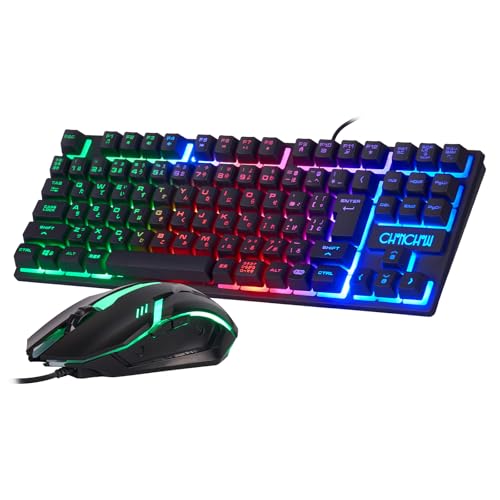 CHONCHOW �Q�[�~���O�L�[�{�[�h�}�E�X�Z�b�g usb�L�� ���{��z�� ps5 ps4�Ή� 90�L�[ 19�L�[�h�Փ� �Q�[�~���O�L�[�{�[�h �e���L�[���X ���� �L�[�{�[�h �L�[�{�[�h �L�� 4�i�KDPI RGB�Q�[�~���O�}�E�X