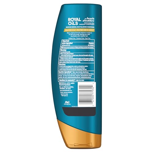 Head & Shoulders Conditioner, Moisture Renewal, Anti Dandruff Treatment and Scalp Care, Royal Oils Collection with Coconut Oil, for Natural and Curly Hair, 13.5 fl oz - Image 7