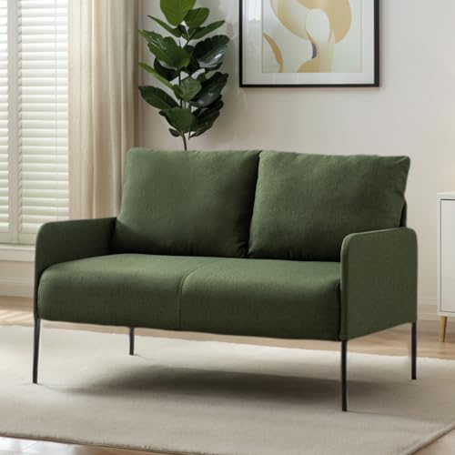 Ya-Home 2-sits soffa modern soffa vadderad linne tyg bäddsoffa tv...