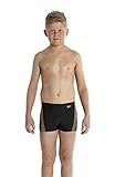 Speedo Jungen Badehose Monogram Aquashorts Badeanzug, Black/Global Gold, 164