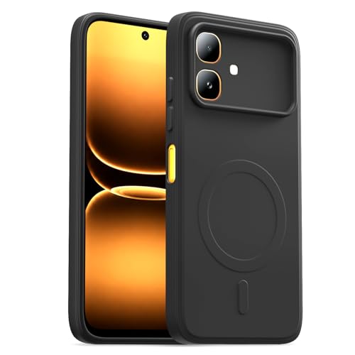 Image of Pikkme Back Cover for Infinix Smart 20 Soft Matte Silicone Mag-Safe Design (Mag-Safe Not Support) Camera Protection | Slim Fit Bumper Cover (Black)